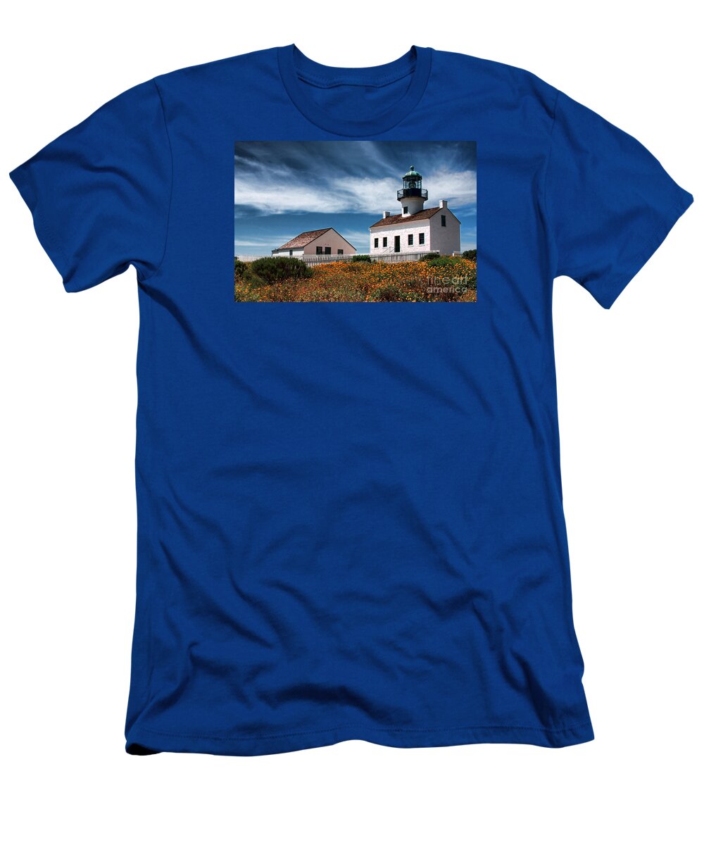 Point Loma T-Shirt featuring the photograph The Old Point Loma Lighthouse by Diana Sainz by Diana Raquel Sainz