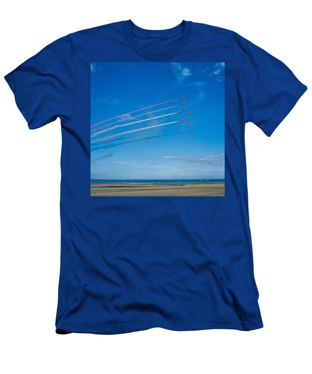 Flight T-Shirt featuring the photograph The Red Arrows - Amazing by Aleck Cartwright