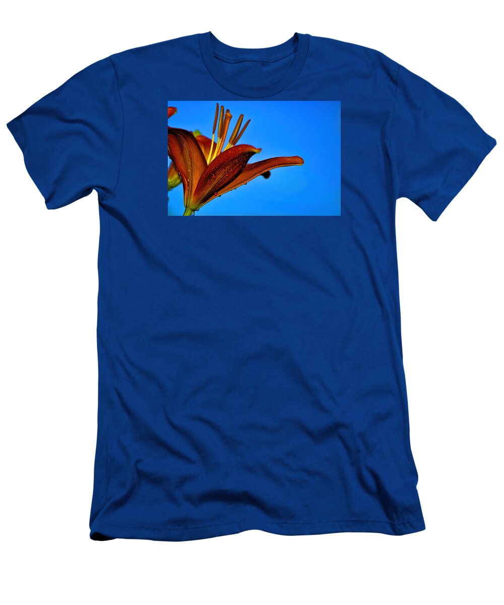 Day Lily T-Shirt featuring the photograph Thirsty Lily in HDR ART by Lesa Fine