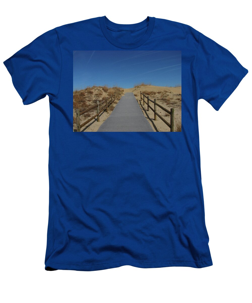 Path To The Sea T-Shirt featuring the photograph Virginia Beach Tranquility by Cleaster Cotton