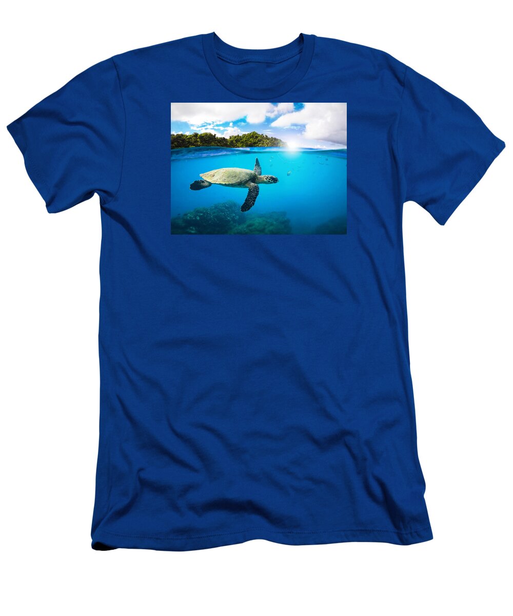 Summer T-Shirt featuring the digital art Tropical Paradise by Nicklas Gustafsson