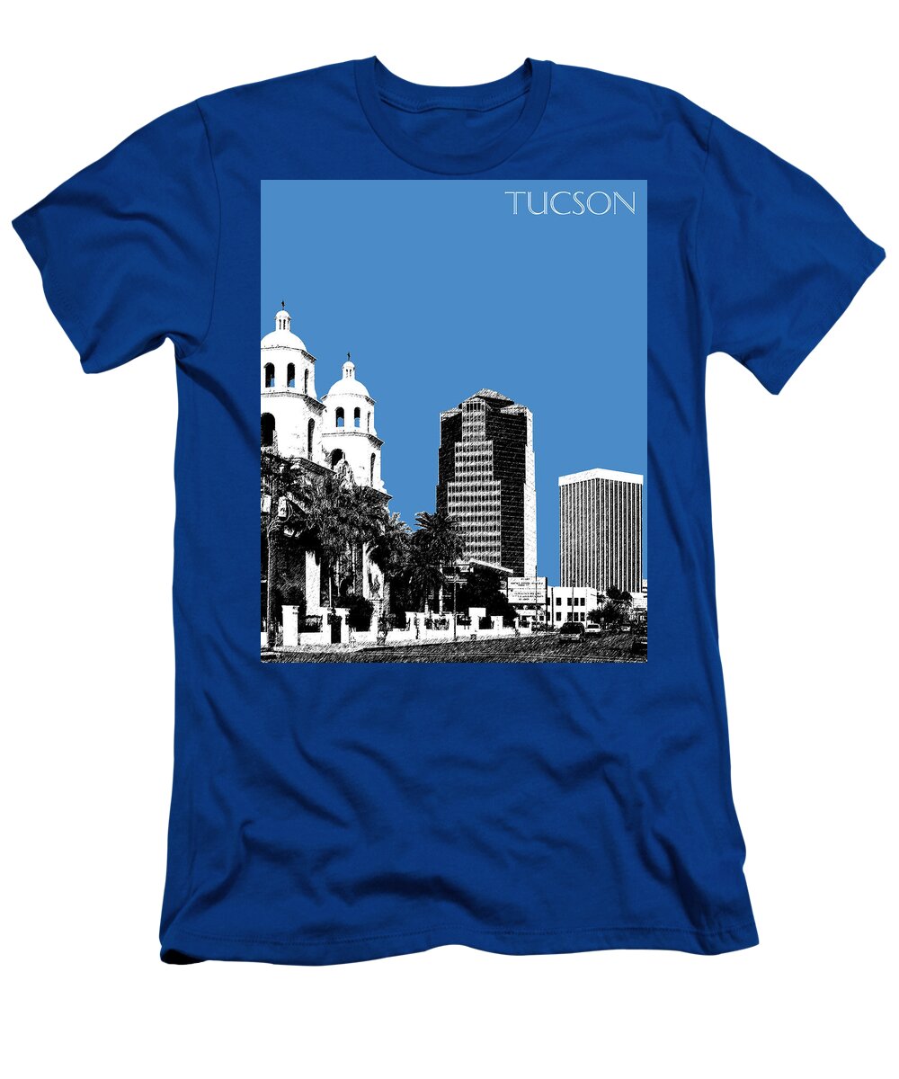 Architecture T-Shirt featuring the digital art Tucson Skyline 2 - Slate by DB Artist