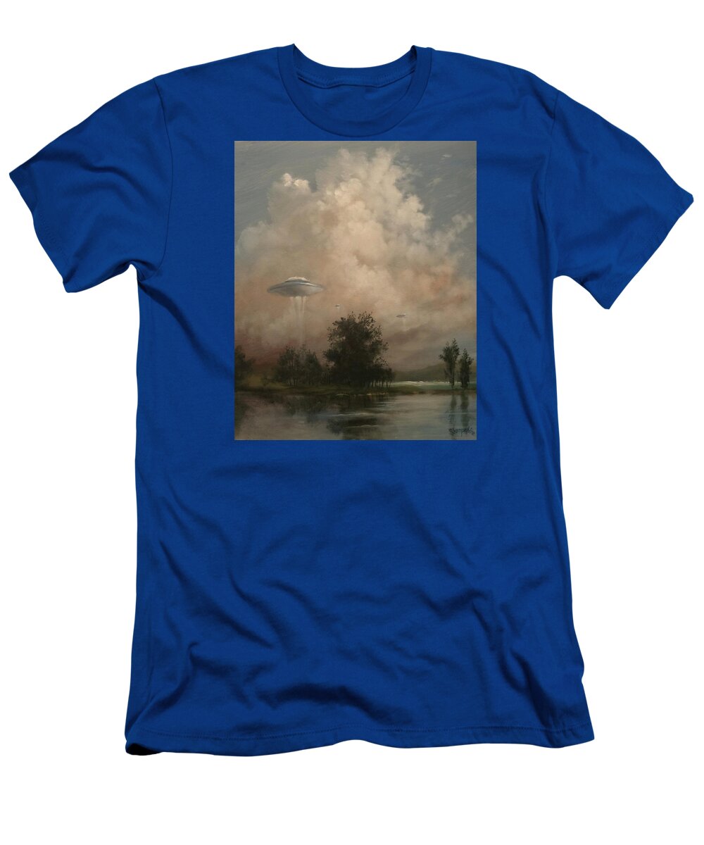 Ufo's T-Shirt featuring the painting UFO's - A Scouting Party by Tom Shropshire