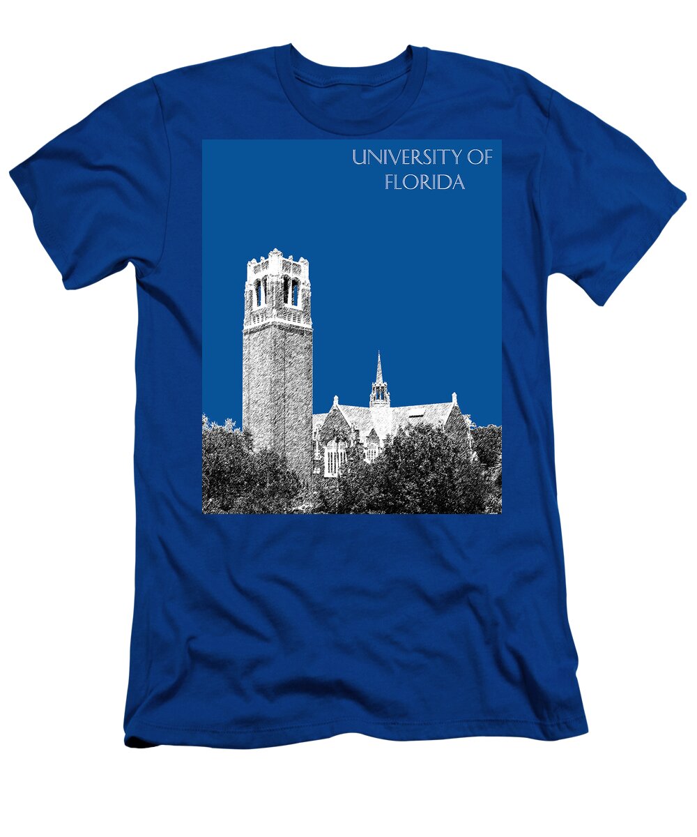 University T-Shirt featuring the digital art University of Florida - Royal Blue by DB Artist