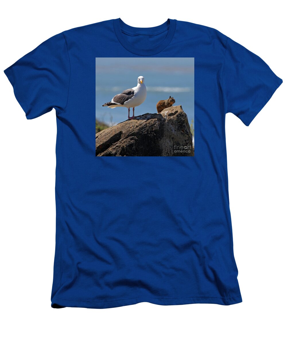 Bird T-Shirt featuring the photograph Unlikely Friends by Diana Sainz by Diana Raquel Sainz