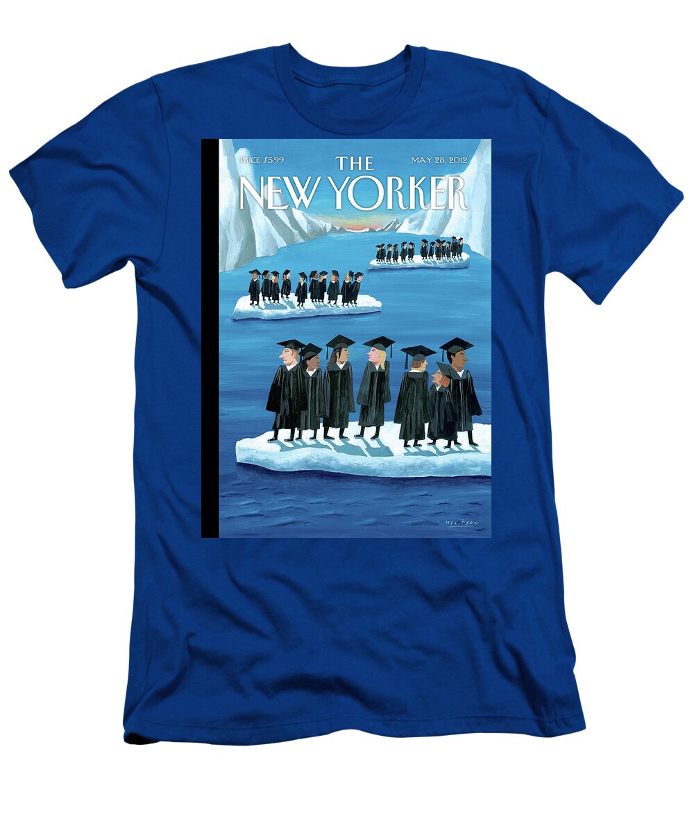 College T-Shirt featuring the painting Adrift by Mark Ulriksen