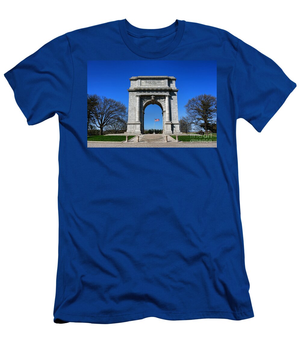 National T-Shirt featuring the photograph Valley Forge Park Memorial Arch by Olivier Le Queinec
