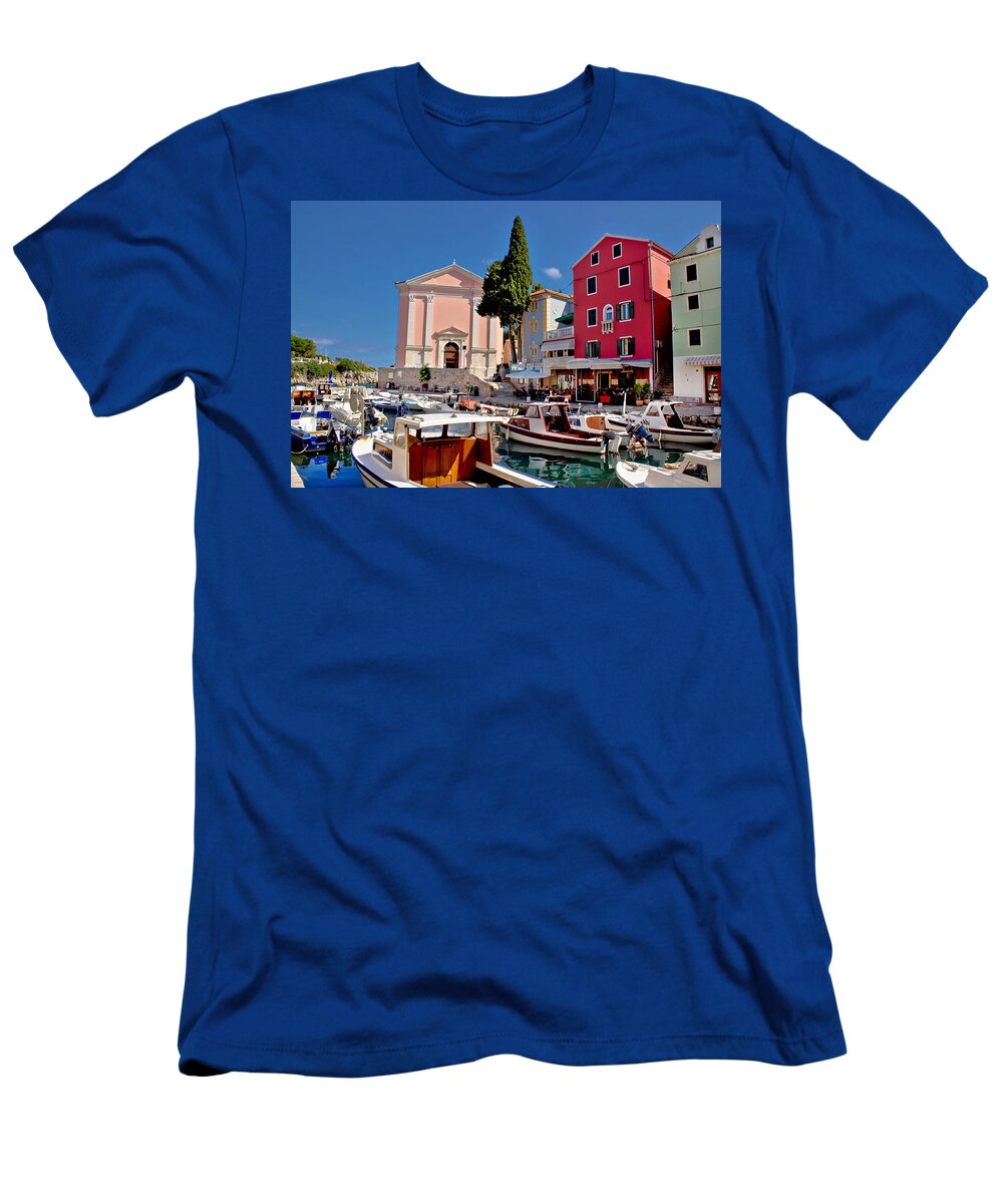 Croatia T-Shirt featuring the photograph Veli Losinj harbor and colorful architecture by Brch Photography