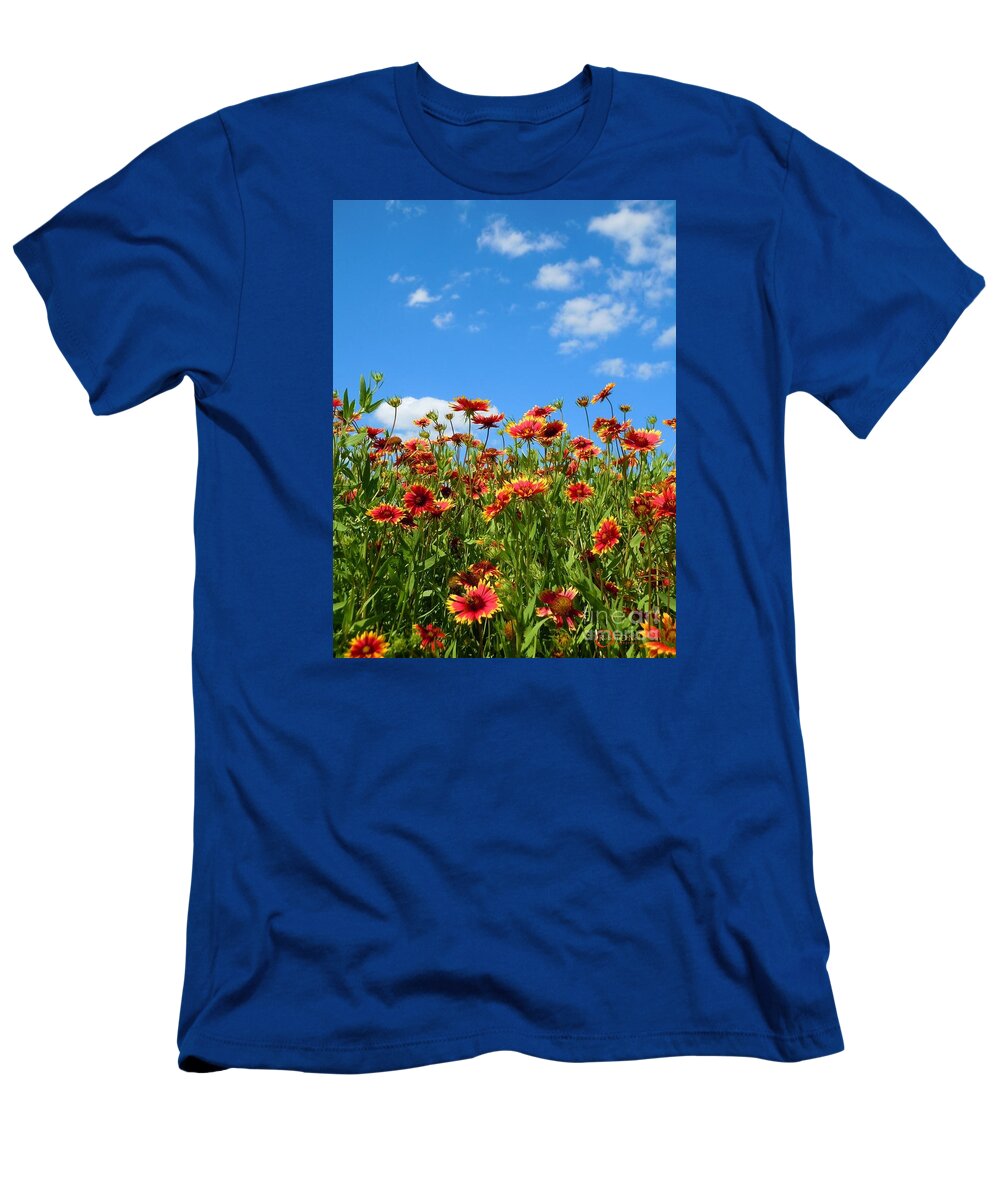 Wild Flower T-Shirt featuring the photograph Wild Red Daisies #5 by Robert ONeil