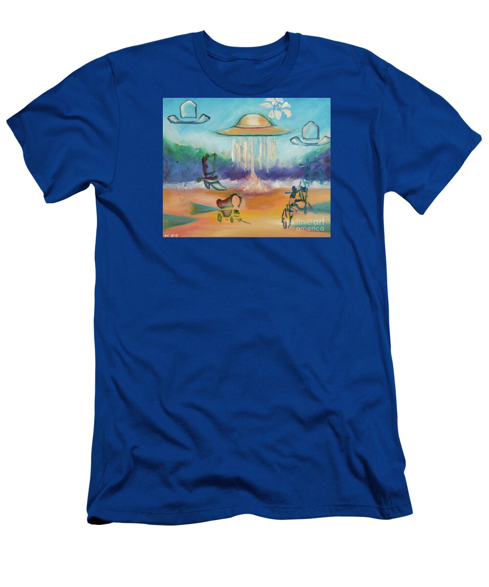 Wild Wild West T-Shirt featuring the painting Wild Wild West by Karen E. Francis by Karen Francis