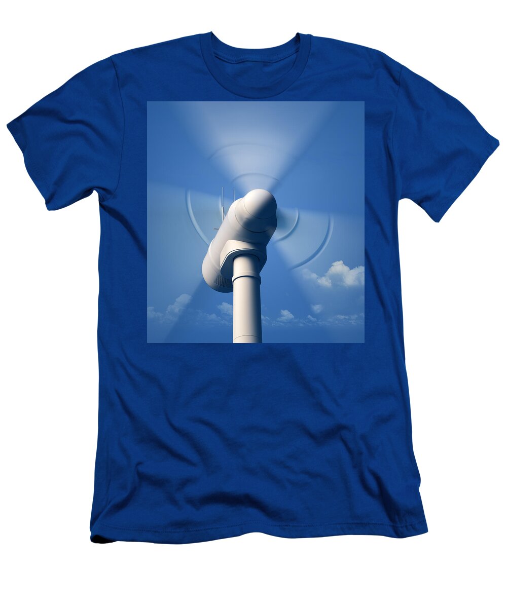 Wind T-Shirt featuring the photograph Wind Turbine rotating close-up by Johan Swanepoel