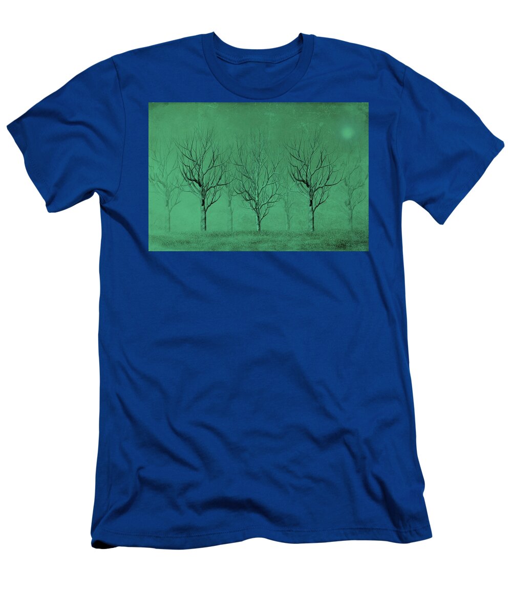Trees T-Shirt featuring the digital art Winter Trees in the Mist by David Dehner