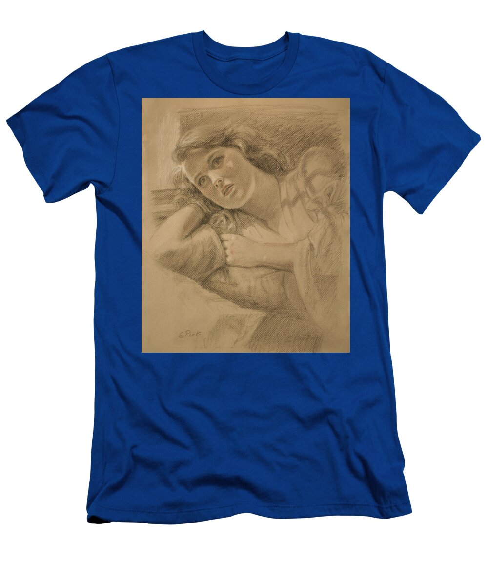 Drawing T-Shirt featuring the drawing Wistful - Drawing by Sarah Parks