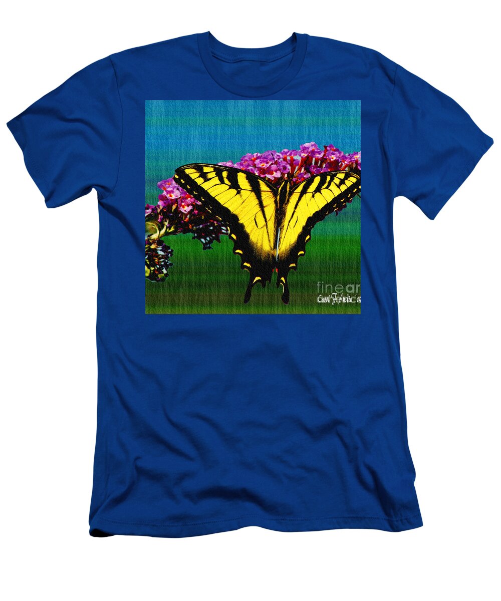 Texture T-Shirt featuring the photograph Yellow Swallowtail Butterfly by Carol F Austin