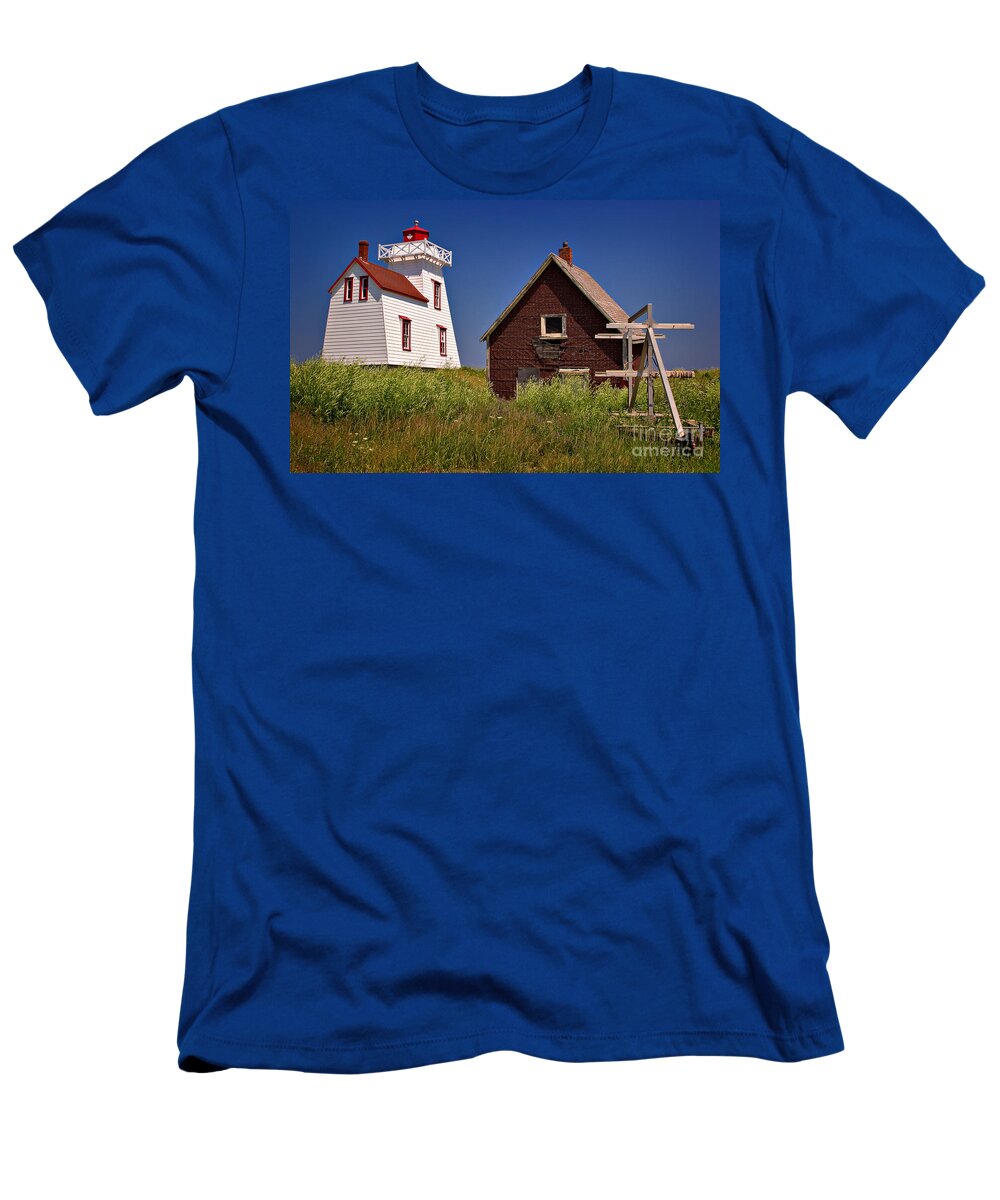 North Rustico T-Shirt featuring the photograph North Rustico Lighthouse by Louise Heusinkveld