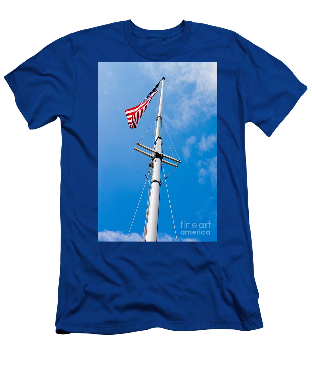 Baltimore T-Shirt featuring the photograph American Flag in Fort McHenry Baltimore Maryland by Thomas Marchessault