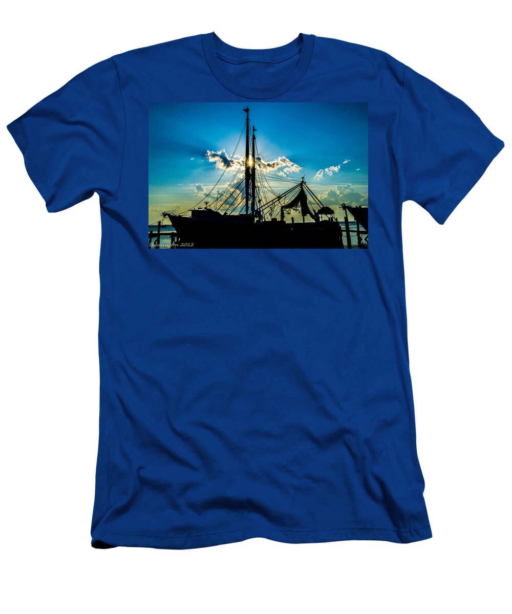 Ship T-Shirt featuring the photograph At the Dock by Shannon Harrington