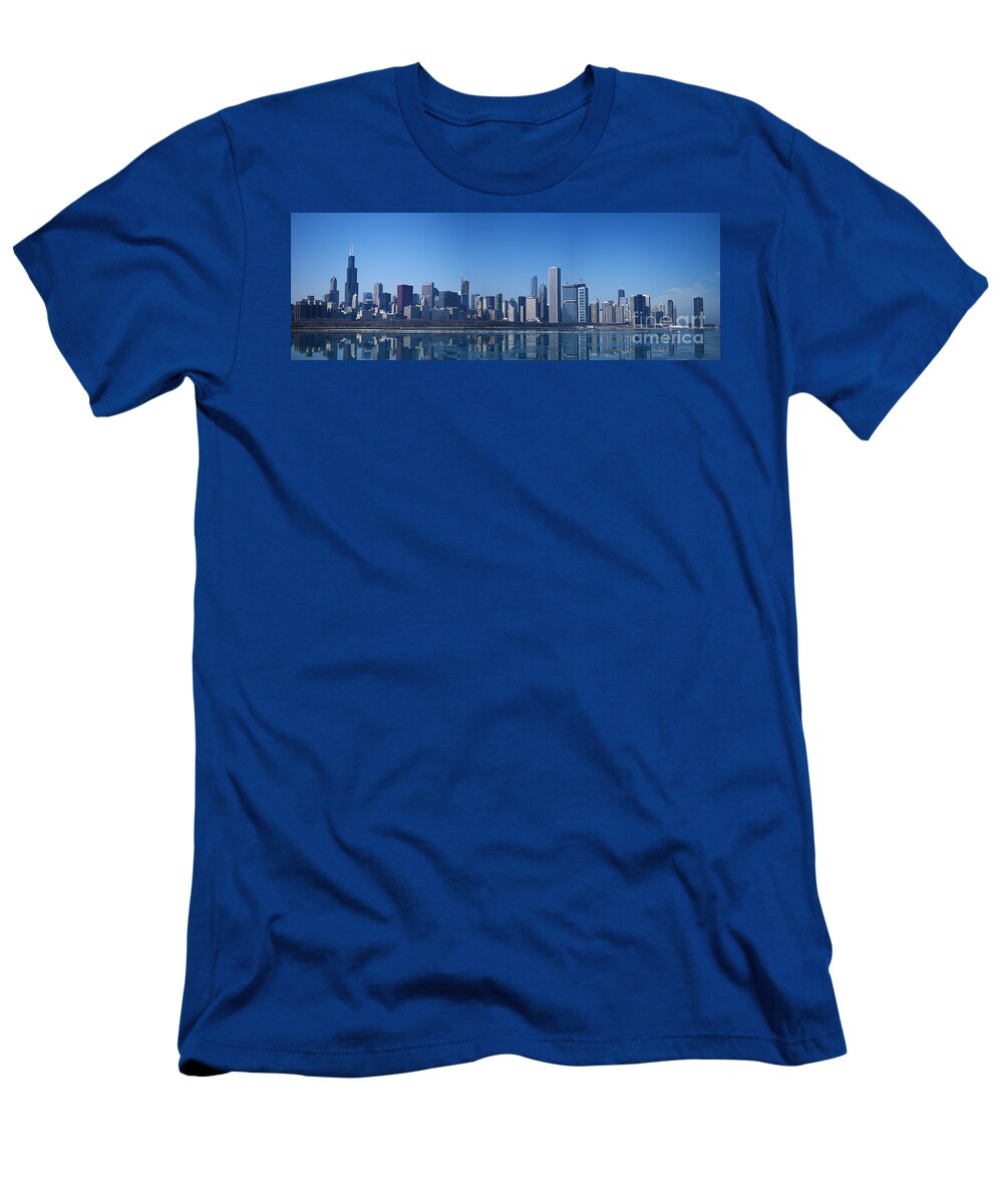 Chicago Panorama T-Shirt featuring the photograph Chicago Panorama by Dejan Jovanovic