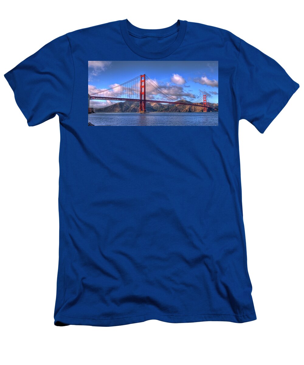Golden Gate Bridge T-Shirt featuring the photograph Golden by Bill Dodsworth