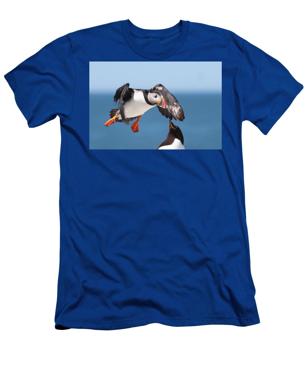 Puffin T-Shirt featuring the photograph Incoming by Bruce J Robinson