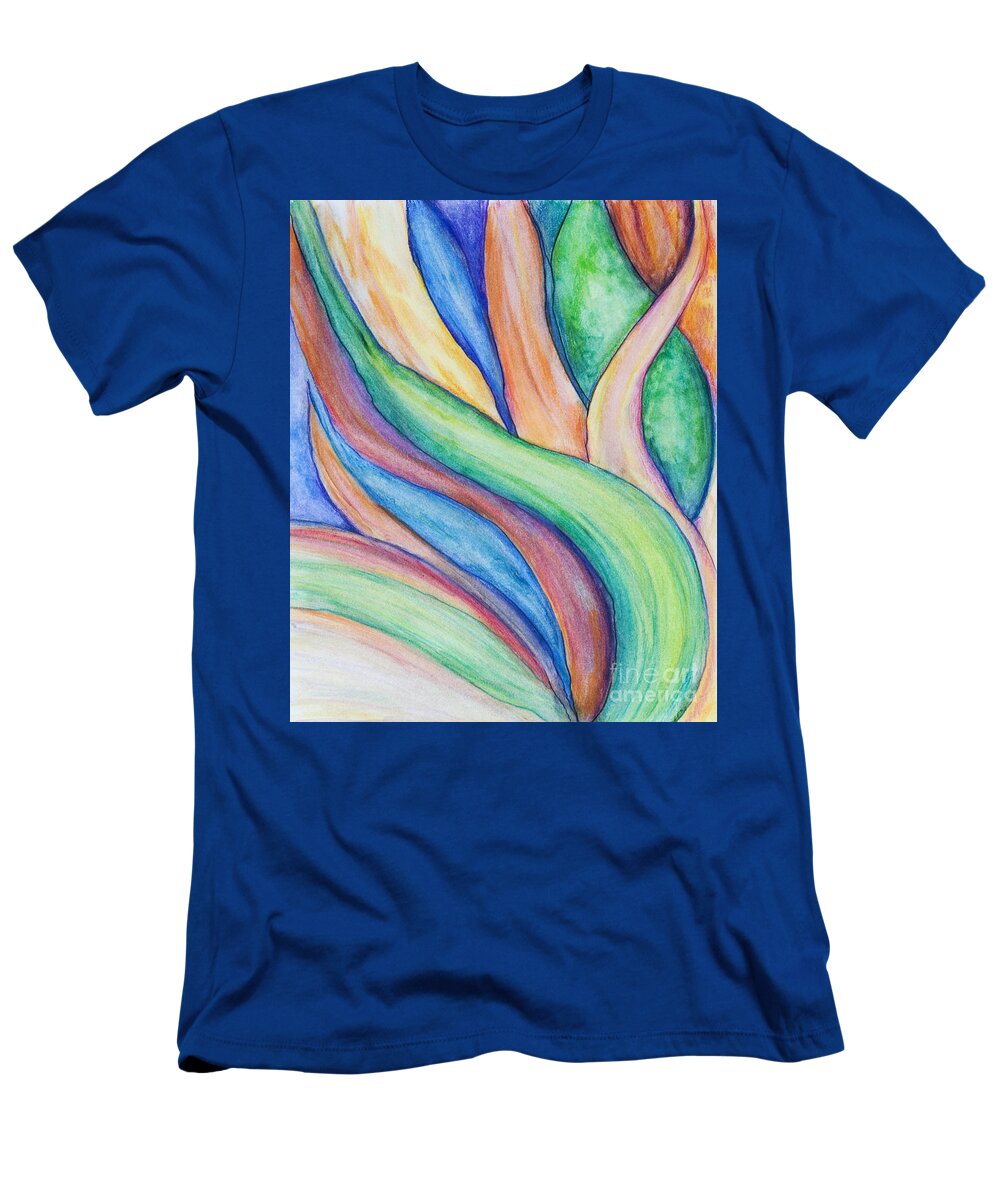 Abstract T-Shirt featuring the painting Leaves by Danielle Scott