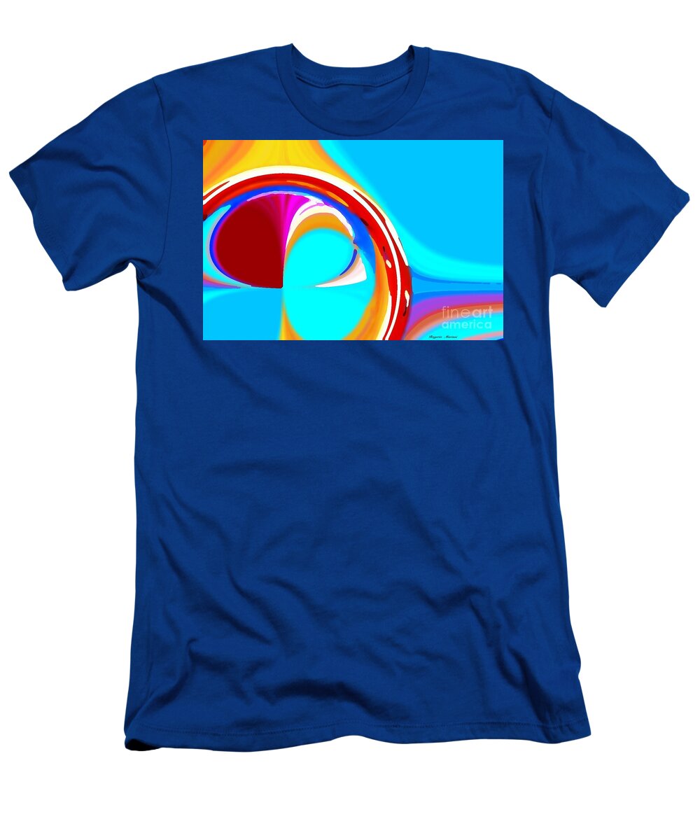  T-Shirt featuring the mixed media Linear circles by Rogerio Mariani