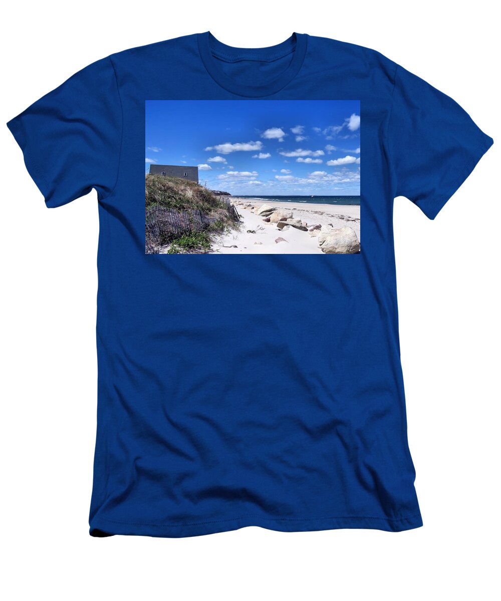 Beach T-Shirt featuring the photograph On White Horse Beach by Janice Drew