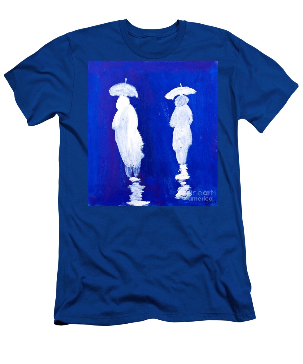 Art T-Shirt featuring the painting Rain Walkers by Simon Bratt