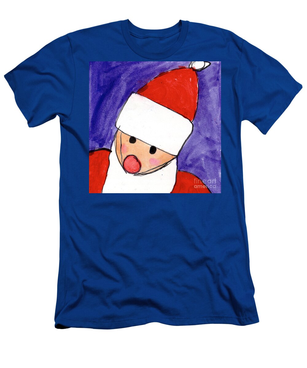 Santa T-Shirt featuring the painting Santa by Taylor Spera Age Eight