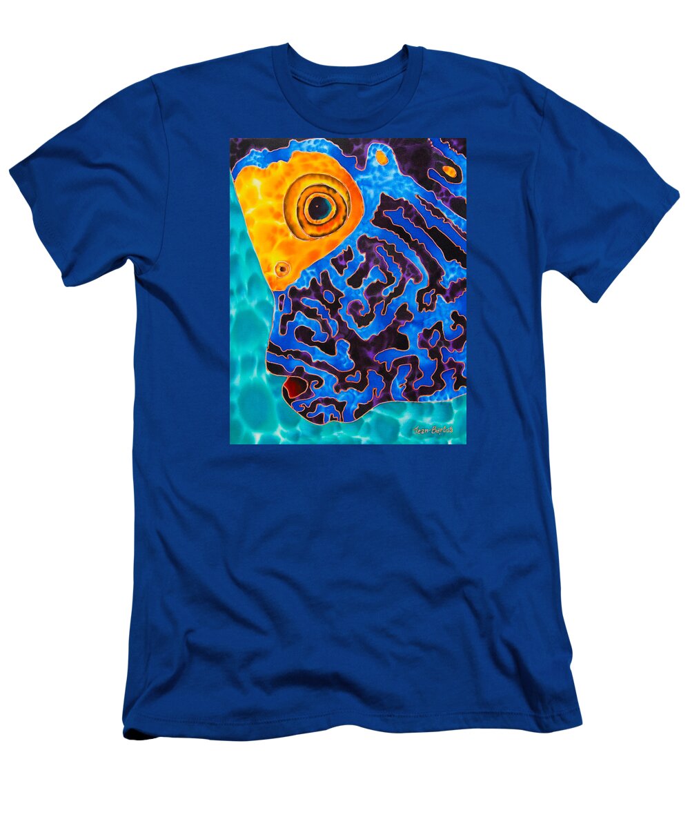  Fish Art T-Shirt featuring the painting Blue Angelfish by Daniel Jean-Baptiste