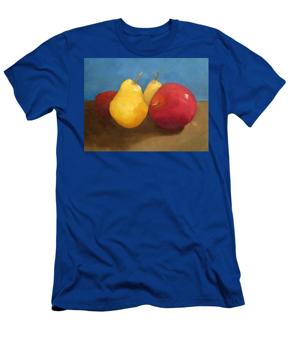 Pears T-Shirt featuring the painting Still Life Apples and pears by Patricia Cleasby