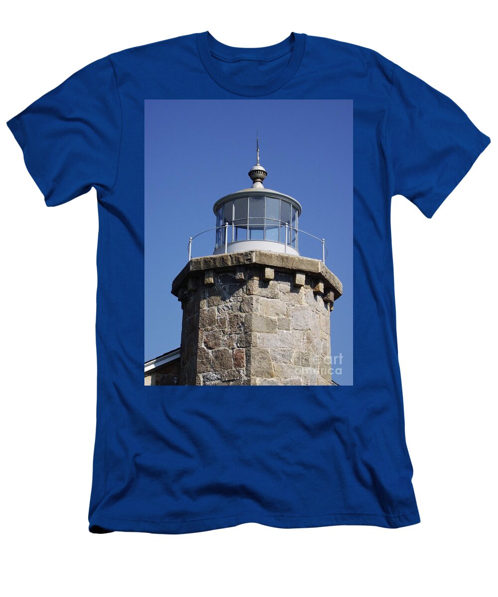 Old Stone Lighthouse T-Shirt featuring the photograph Stonington Lighthouse by Michelle Welles