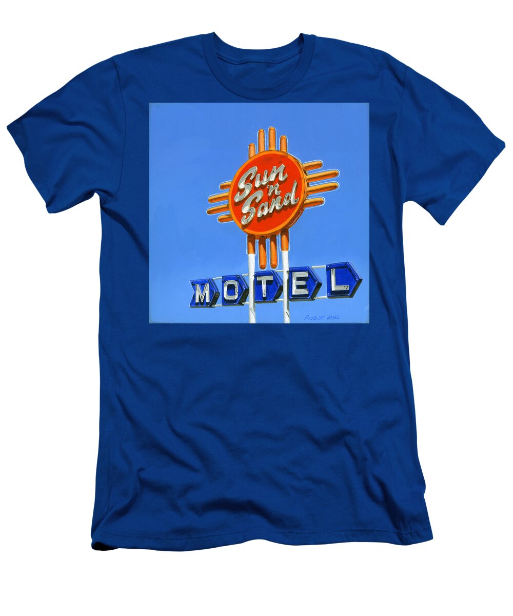 Neon-sign T-Shirt featuring the painting Sun 'n Sand by Rob De Vries