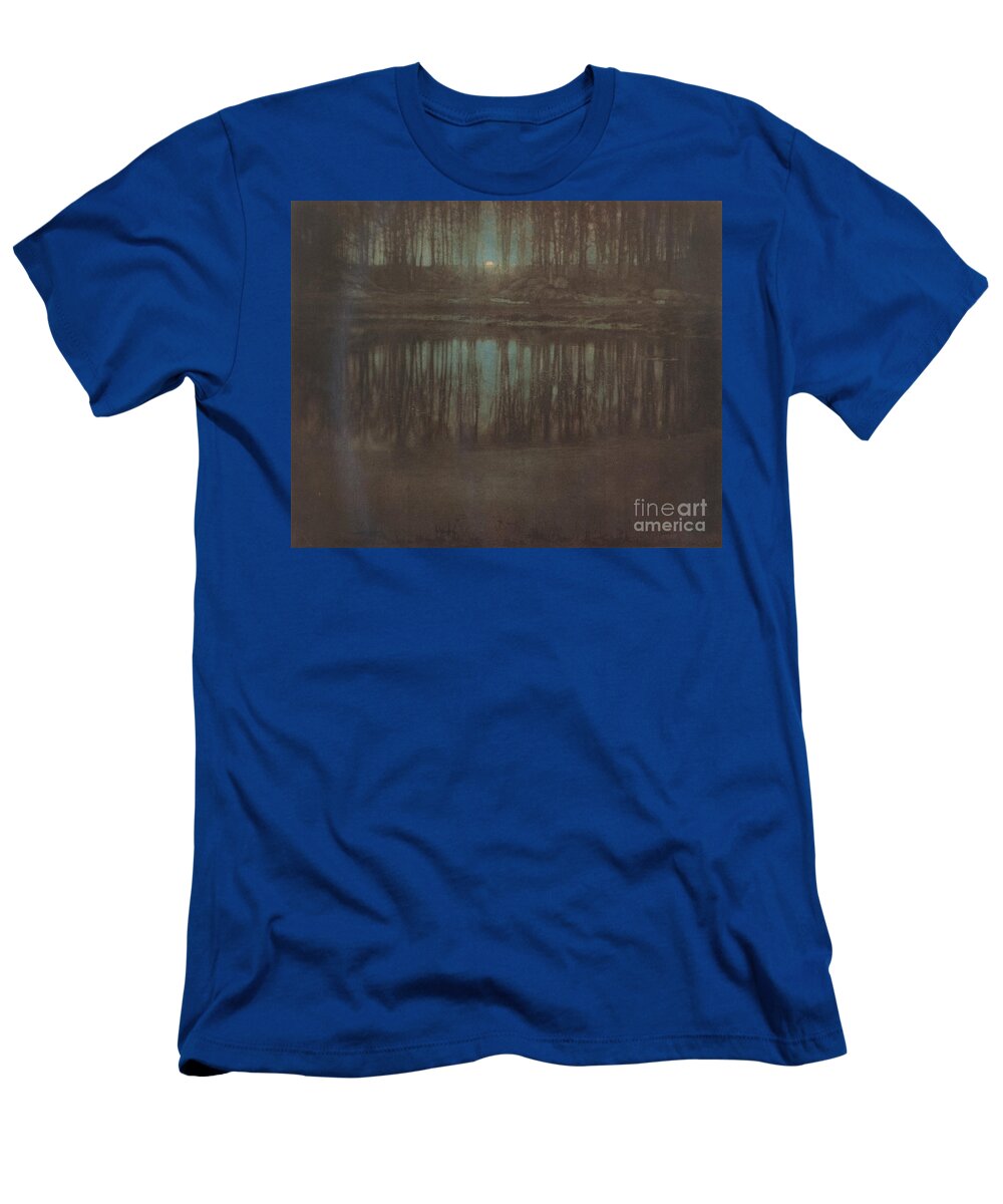 Edward Steichen T-Shirt featuring the painting Pond Moonlight by MotionAge Designs