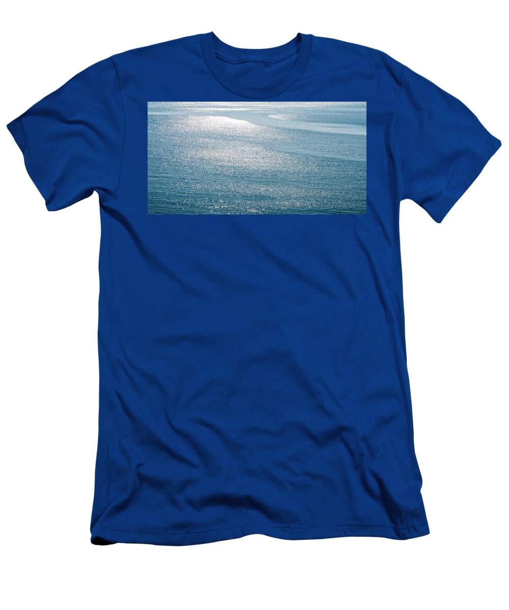 Ocean T-Shirt featuring the photograph Abstract blue sea water with ripples for background #1 by Michalakis Ppalis