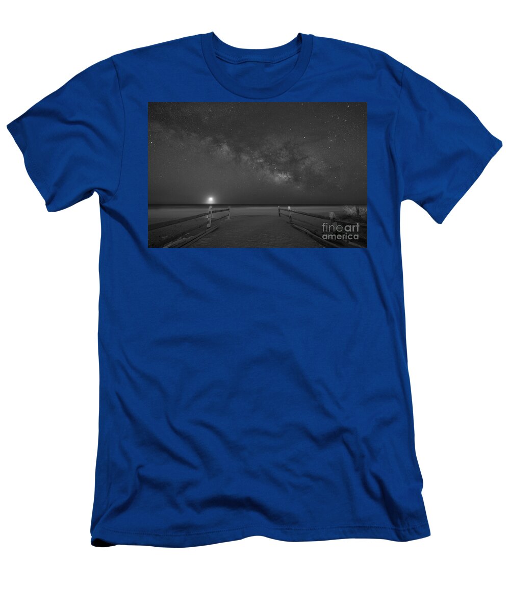 Avalon T-Shirt featuring the photograph Avalon New Jersey Milky Way Rising #1 by Michael Ver Sprill