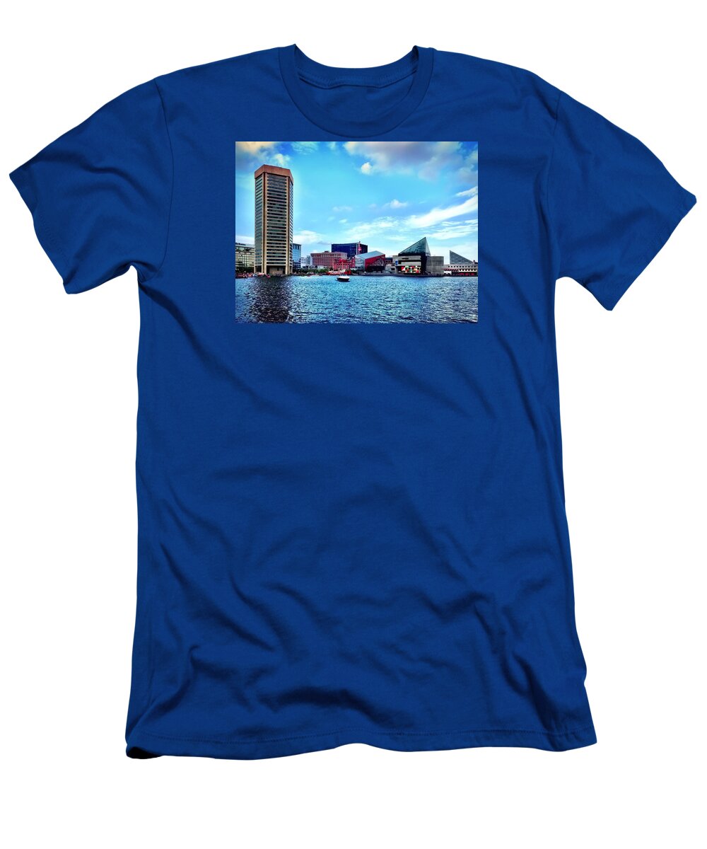 Baltimore Harbor T-Shirt featuring the photograph Baltimore's Inner Harbor #1 by Chris Montcalmo