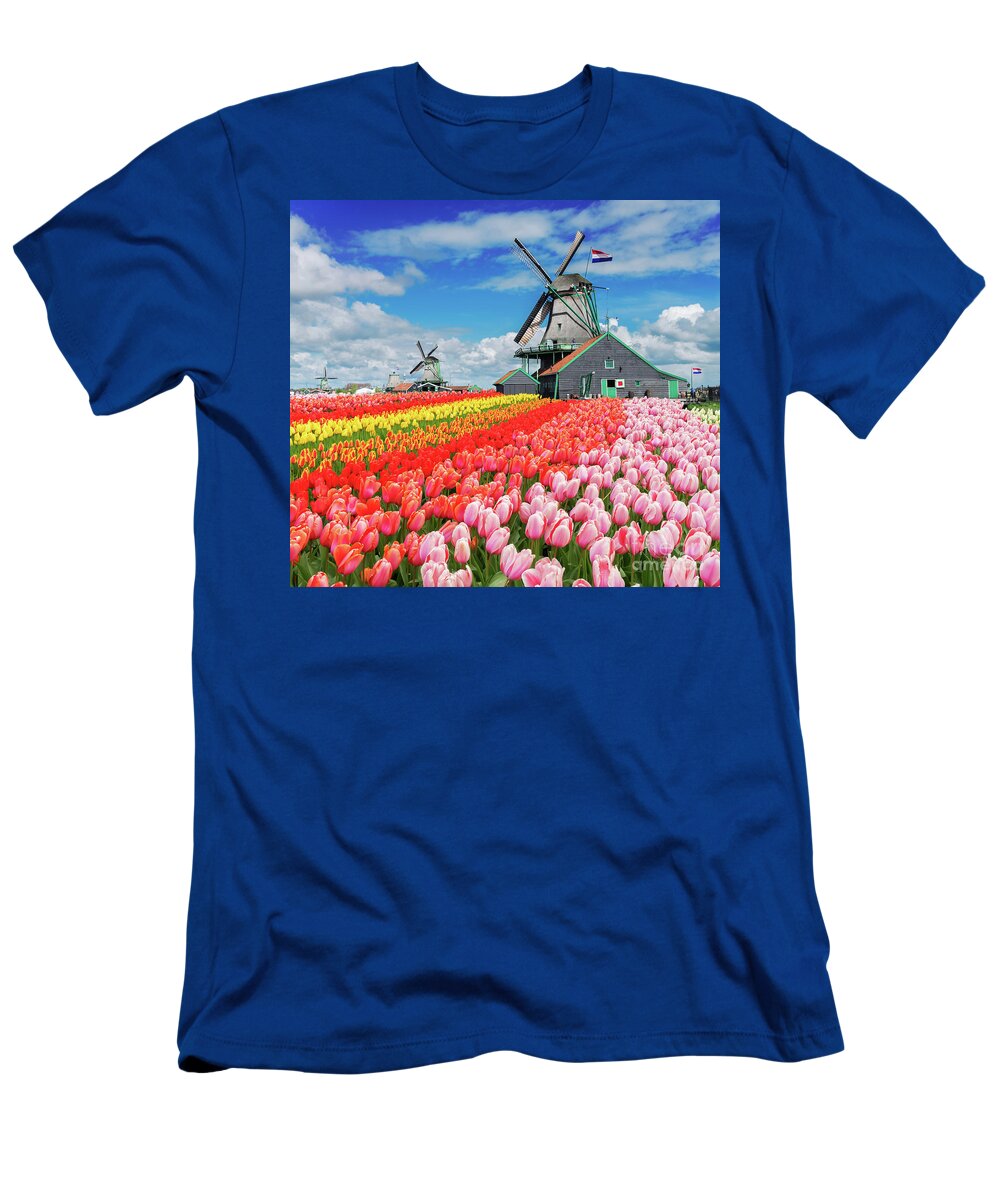Amsterdam T-Shirt featuring the photograph Dutch Windmills by Anastasy Yarmolovich