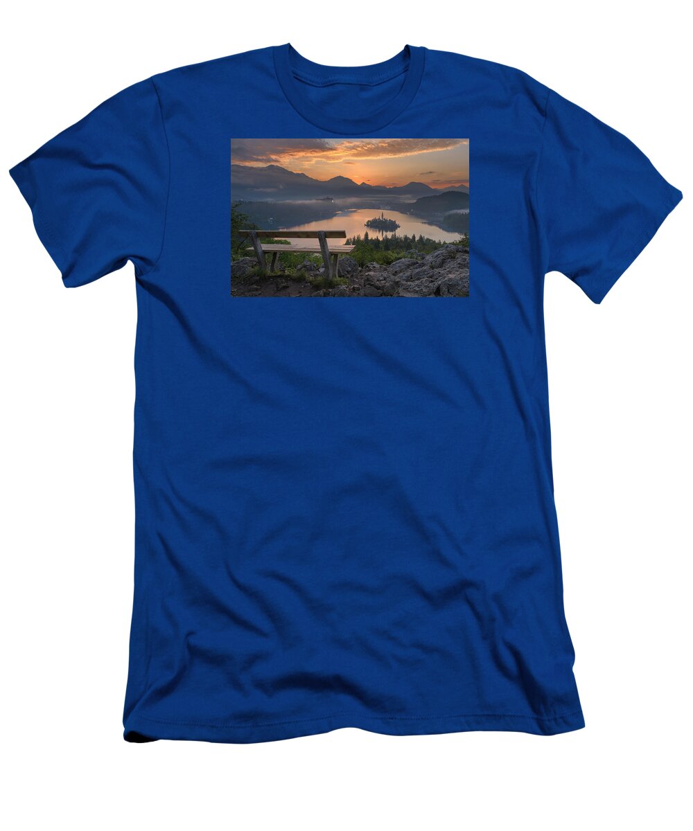Bled T-Shirt featuring the photograph Early morning #1 by Robert Krajnc
