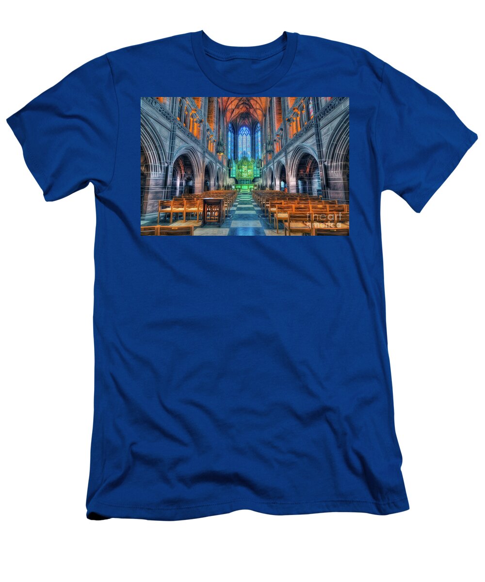 Church T-Shirt featuring the mixed media Faith Hope And Love #1 by Ian Mitchell