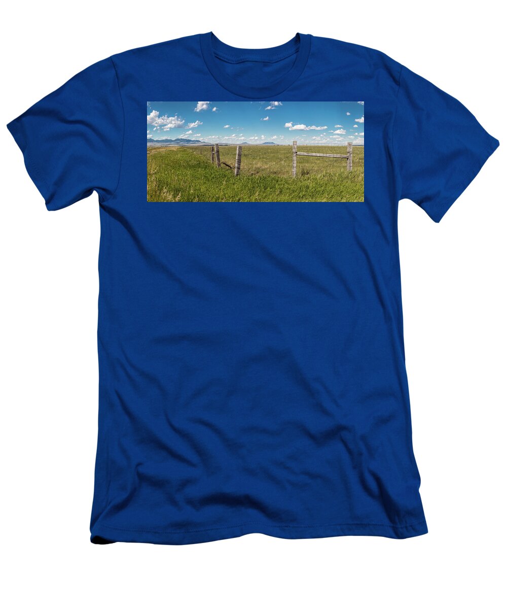 Montana T-Shirt featuring the photograph Fence in Montana #1 by John McGraw