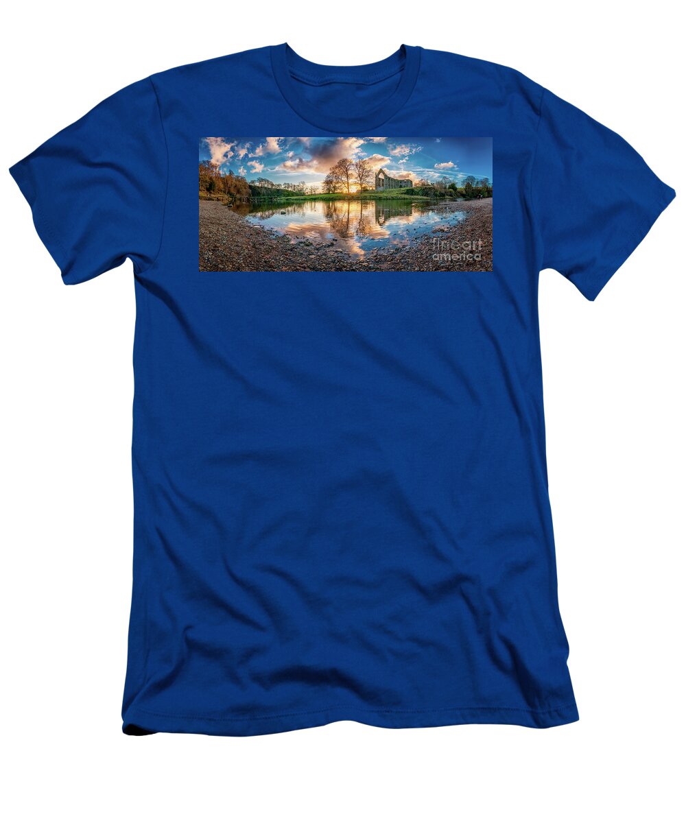 Bolton Abbey T-Shirt featuring the photograph Golden hour by the River Wharfe by Mariusz Talarek