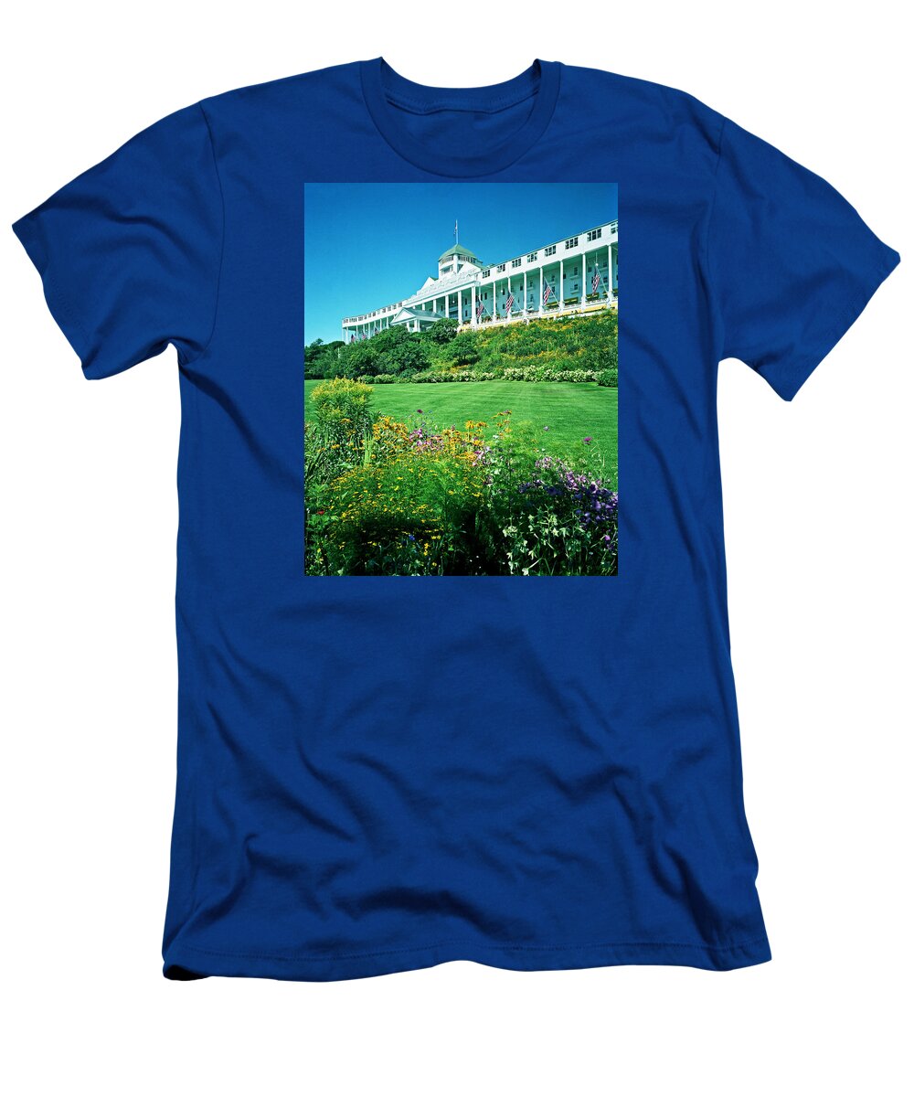 Grand Hotel From Tea Garden T-Shirt featuring the photograph Grand Hotel from Tea Garden #1 by Kris Rasmusson