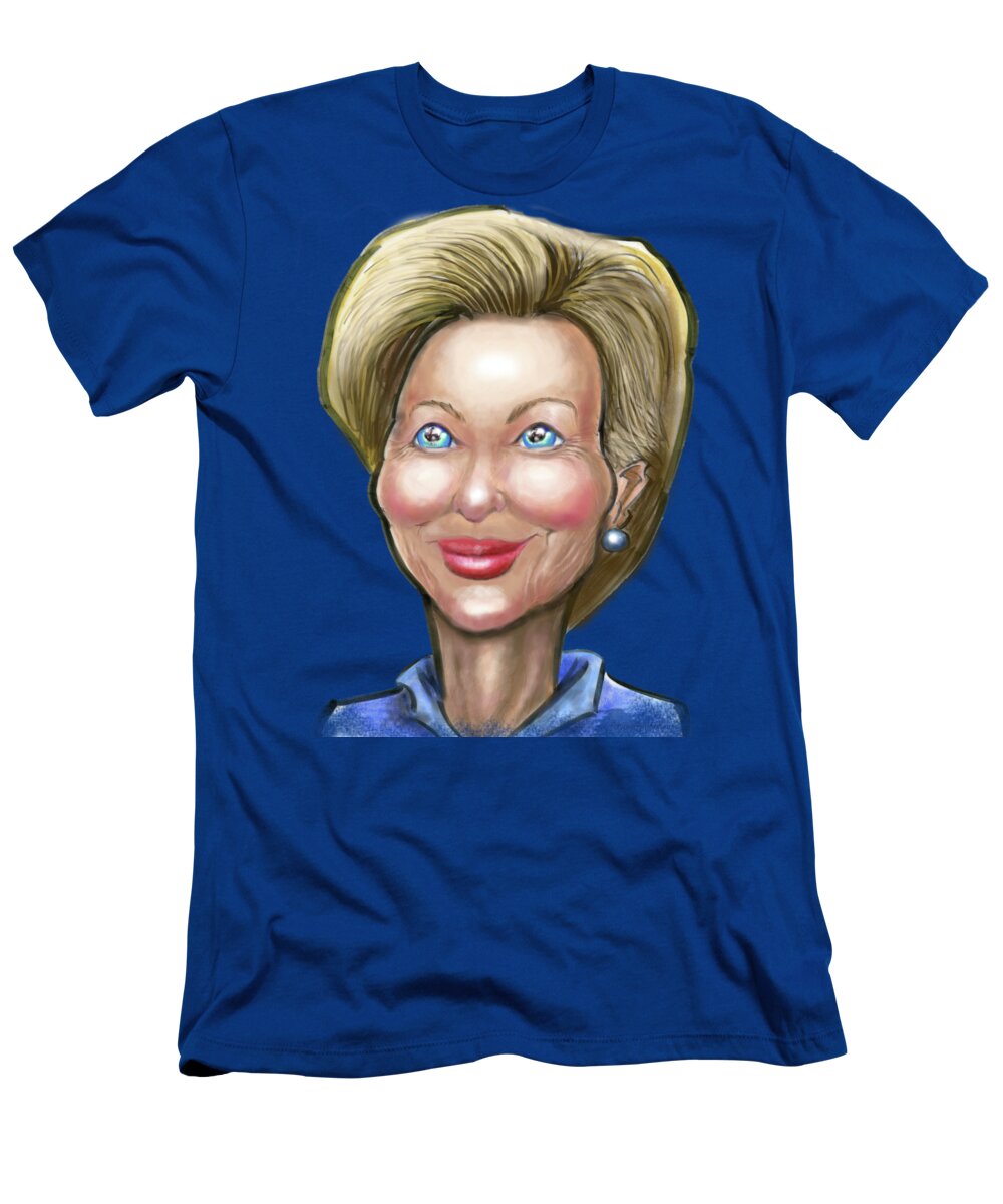 Hillary Clinton T-Shirt featuring the digital art Hillary Clinton Caricature #1 by Kevin Middleton