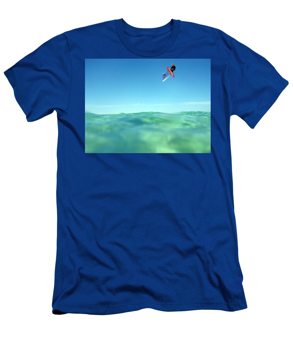 Adventure T-Shirt featuring the photograph Kitesurfing #1 by Stelios Kleanthous