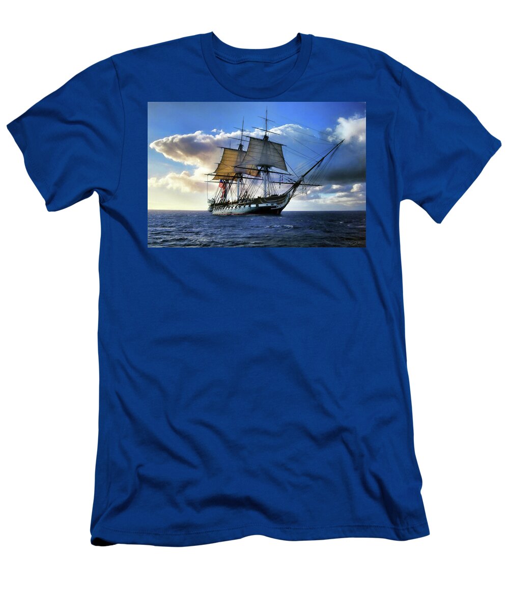 War Of 1812 T-Shirt featuring the digital art Old Ironsides #1 by Peter Chilelli