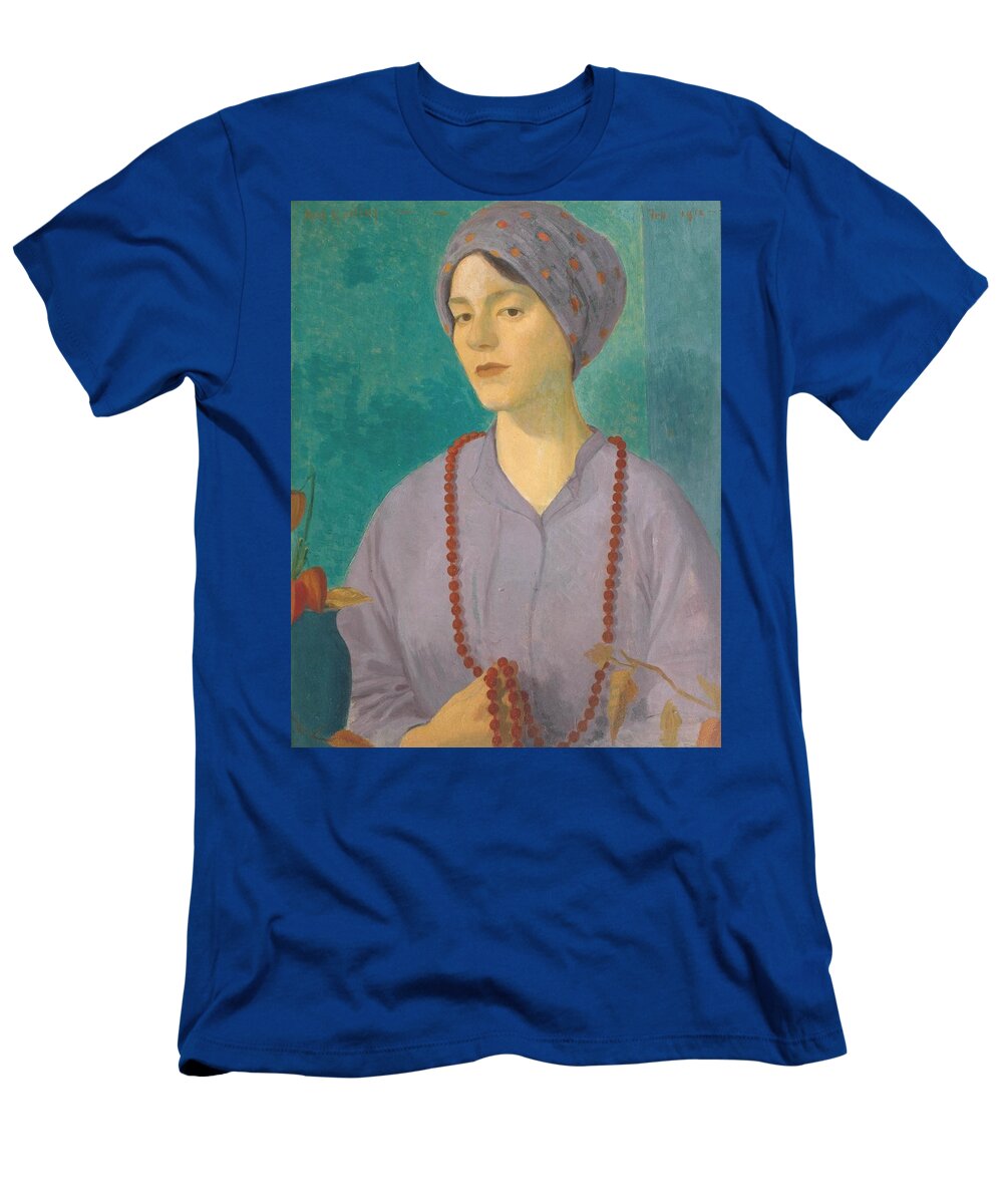 Mark Gertler 18911939 T-Shirt featuring the painting Portrait of a Girl #1 by Mark Gertler