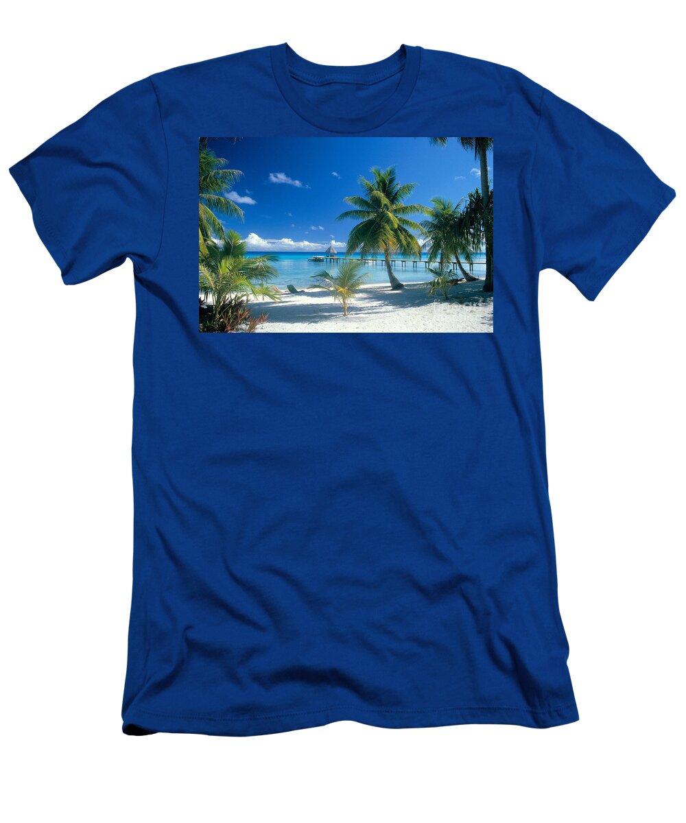 Blue T-Shirt featuring the photograph Rangiroa Atoll, Kia Ora #1 by Peter Stone - Printscapes