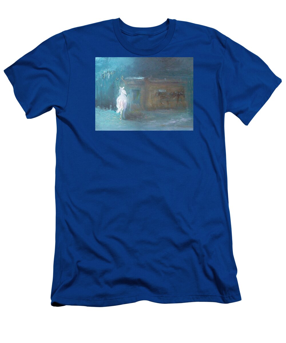 Horses T-Shirt featuring the painting Returning Home by Susan Esbensen