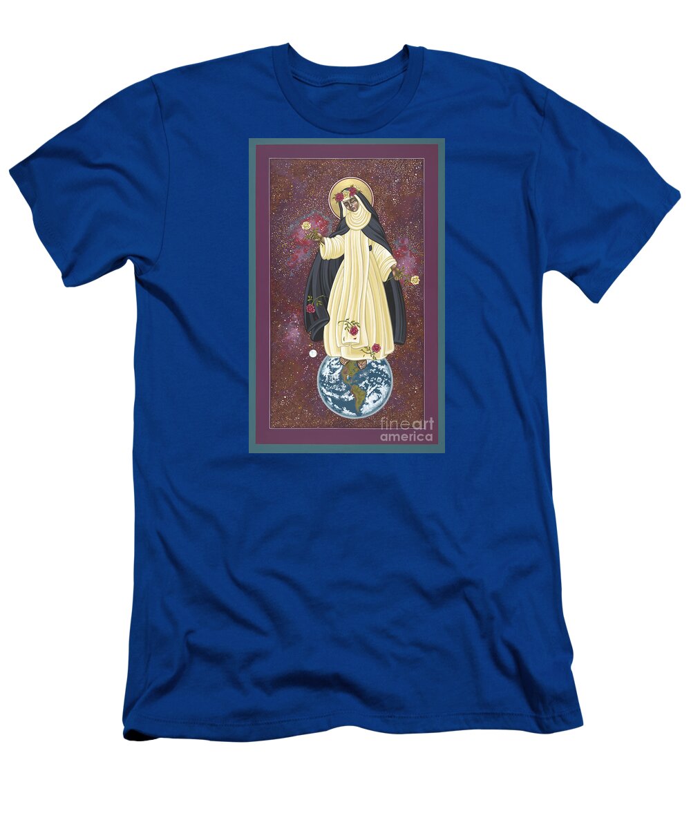 Santa Rosa Patroness Of The Americas T-Shirt featuring the painting Santa Rosa Patroness of the Americas 166 #1 by William Hart McNichols